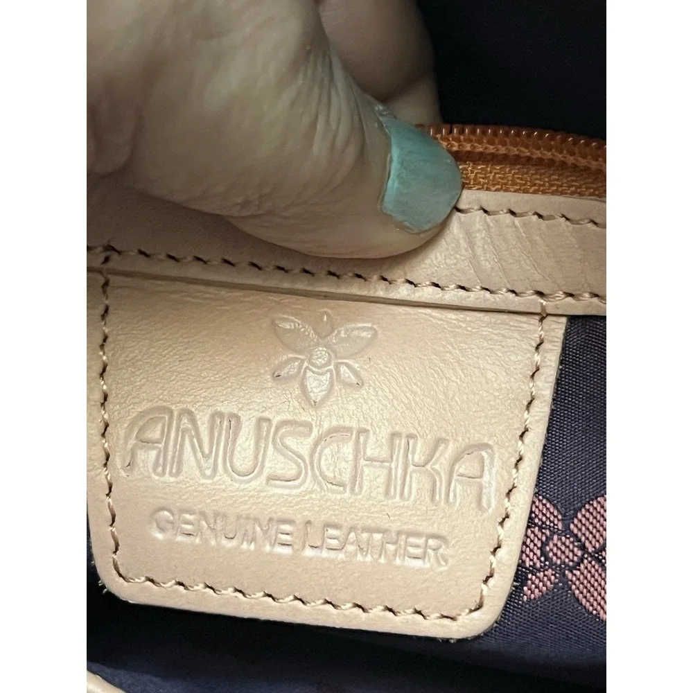 NEW Anuschka Embroidered Handpainted Leather Pink Tote Purse Crossbody Mandella